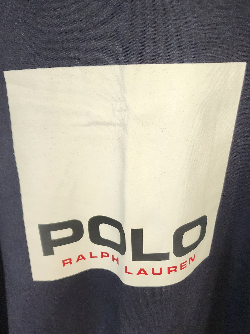 Polo Ralph Lauren Mens Navy Crewneck Sweatshirt with White Logo Panel Size XXL - Picture 5 of 10